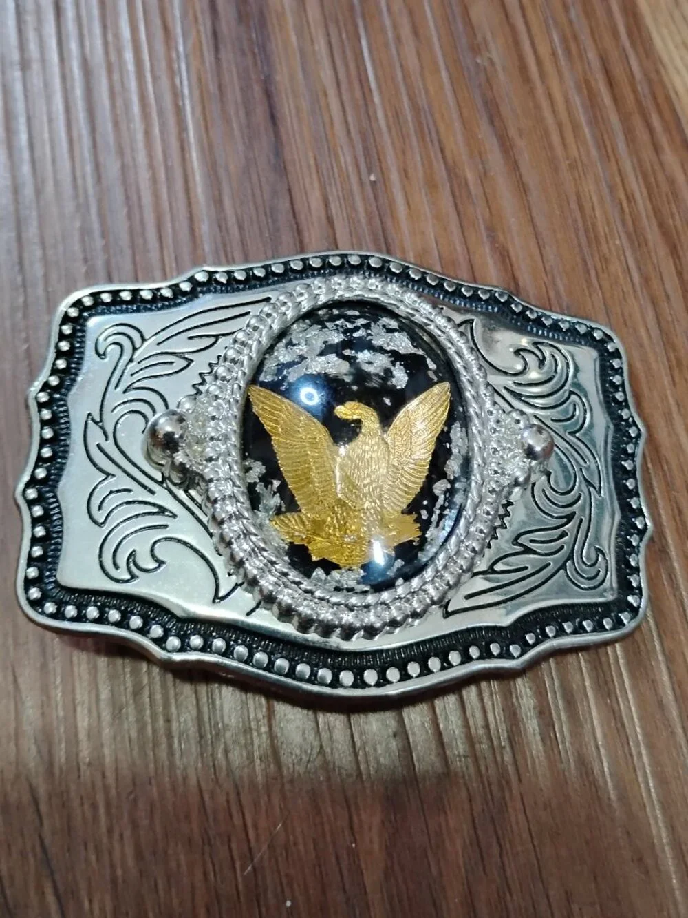 AndWest Oval Gold Eagle Belt Buckle